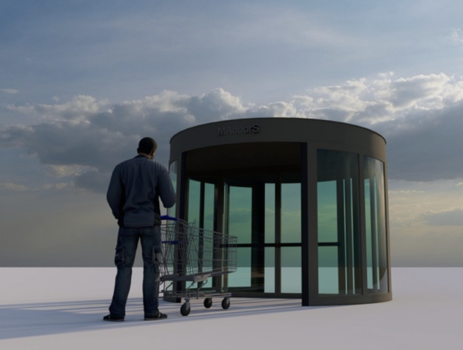 Two Wing Automatic Revolving Door