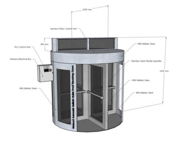 Ballistic Bulletproof Revolving Door - Image 4