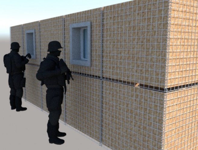 Bulletproof Glass Frame System for Gabion Sand Filled Defence Wall - Image 6