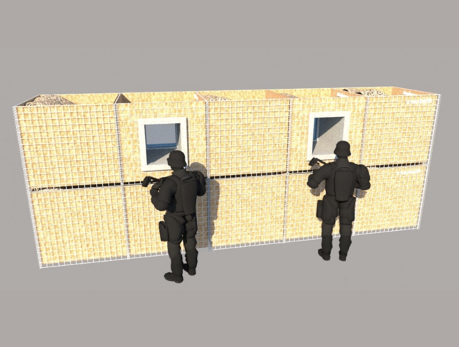 Bulletproof Glass Frame System for Gabion Sand Filled Defence Wall - Image 7