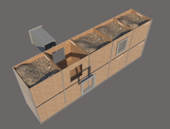 Bulletproof Glass Frame System for Gabion Sand Filled Defence Wall - Image 3