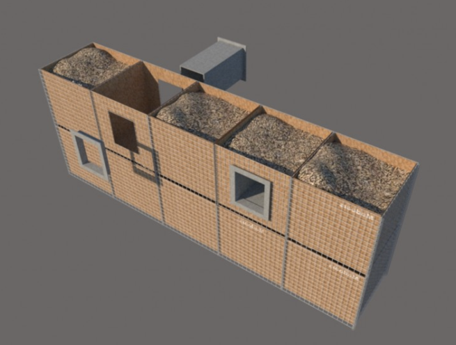 Bulletproof Glass Frame System for Gabion Sand Filled Defence Wall