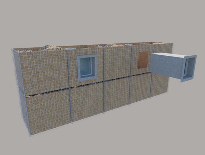 Bulletproof Glass Frame System for Gabion Sand Filled Defence Wall - Image 4