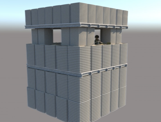 Accordion Folding Sand Filled Gabion Guard Tower (Type 2) - Image 3