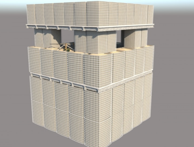 Accordion Folding Sand Filled Gabion Guard Tower (Type 2)