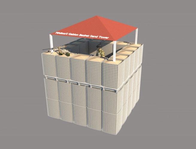 Gabion Basket, Gabion Wall, Gabion Cage Ballistic Guard Watchtower (Type 1)