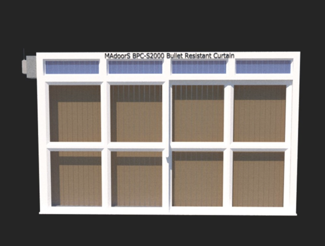 Bulletproof Vertical Jalousie Roller Blind