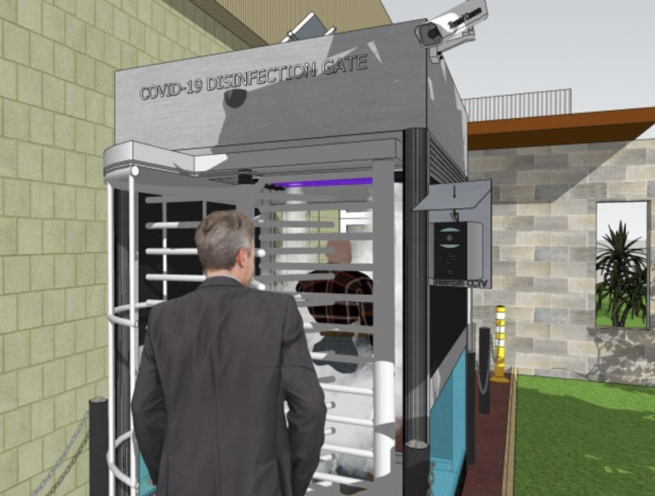Coronavirus COVID-19 Human Staff Pass Disinfection Tunnel - Image 7