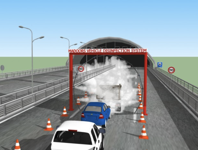 COVID-19 Coronavirus Vehicle Disinfection Tunnel System