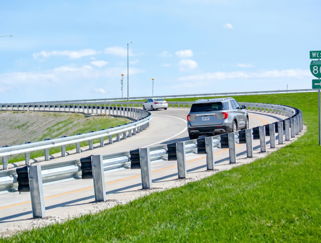 W-Beam Highway Guardrail System 2-Wave Roadside Barrier - Image 1