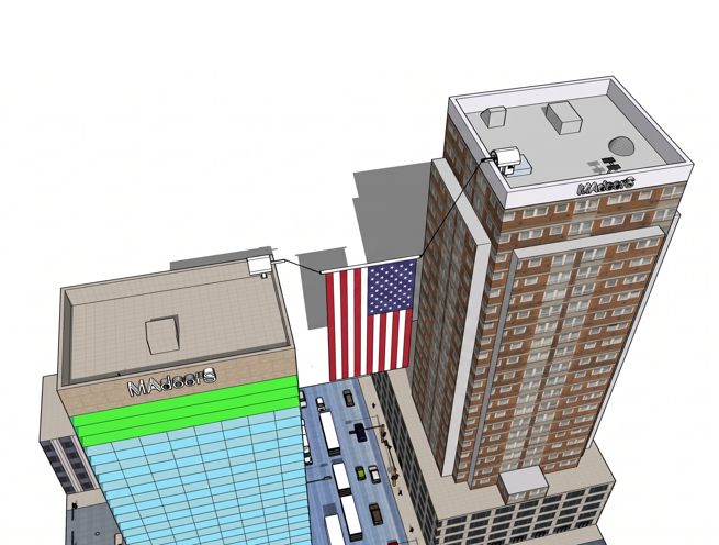 Automatic Motorized Flag Hanging System For Between Buildings and Towers - Image 2